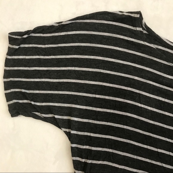 (4 for $5) Gray & White Striped Loose Top - Picture 2 of 5